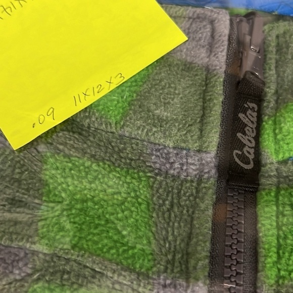 Cabelas Youth Unisex Green Grey Plaid Fleeced Zip Up Jacket Size XL - Picture 13 of 13